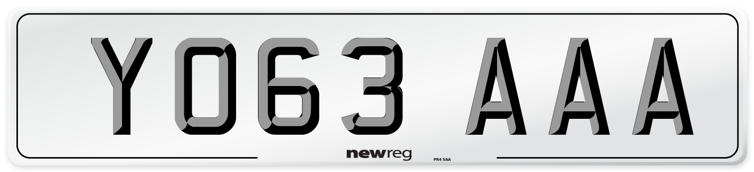 YO63 AAA Number Plate from New Reg